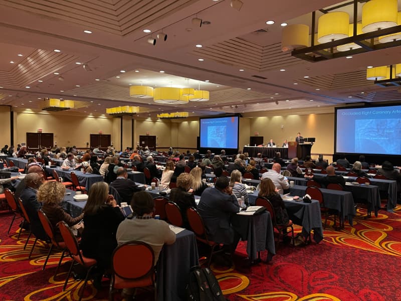 A full ballroom of attendees at a past VIA Symposium