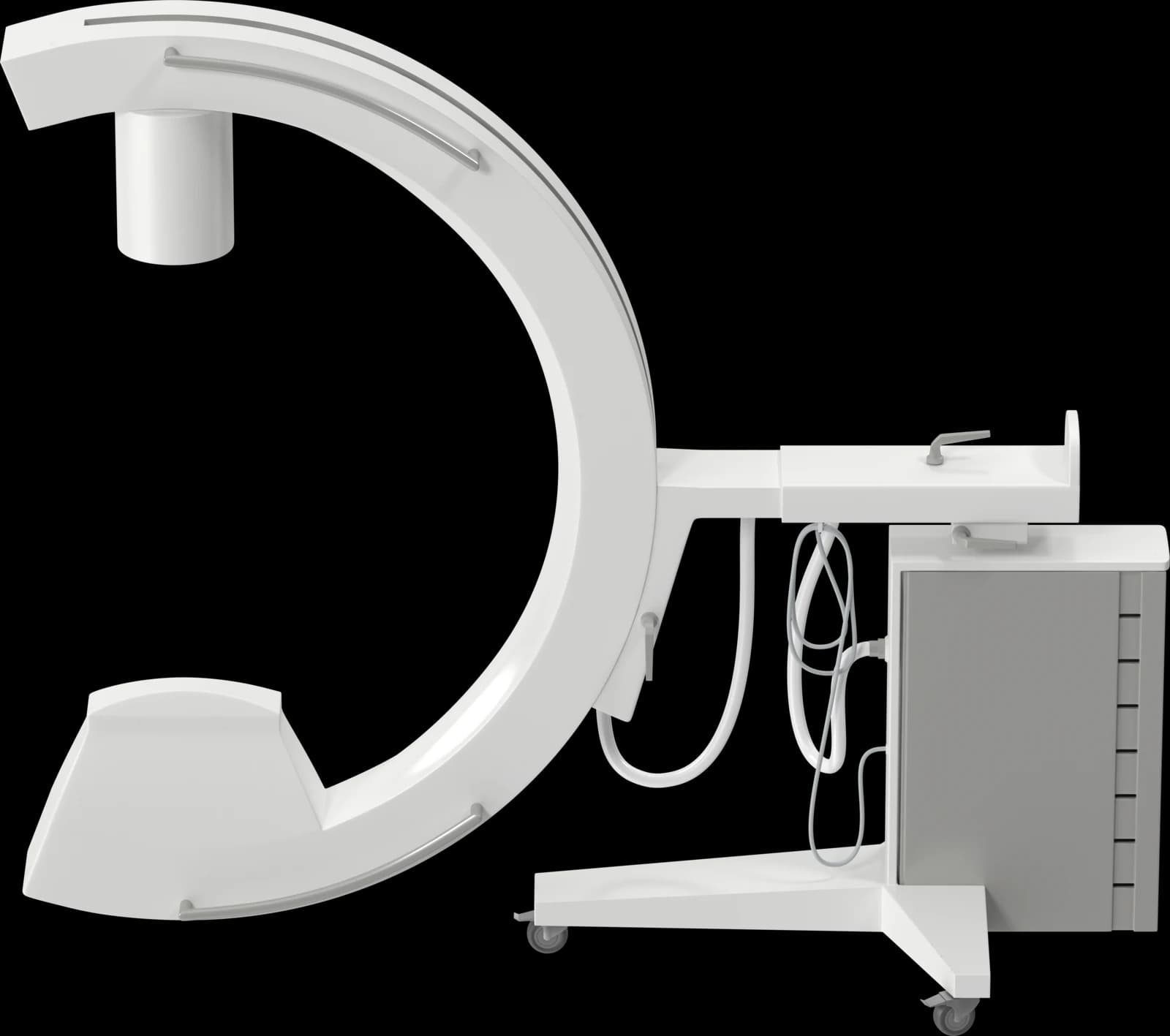 Mobile C-arm fluoroscopy machine used for image-guided procedures