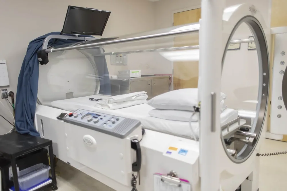Hyperbaric oxygen therapy chamber in the Buffalo Vascular Care wound care unit